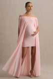 Atmosphere Pink Bandeau Maternity Mini Dress With Mesh Overlay
