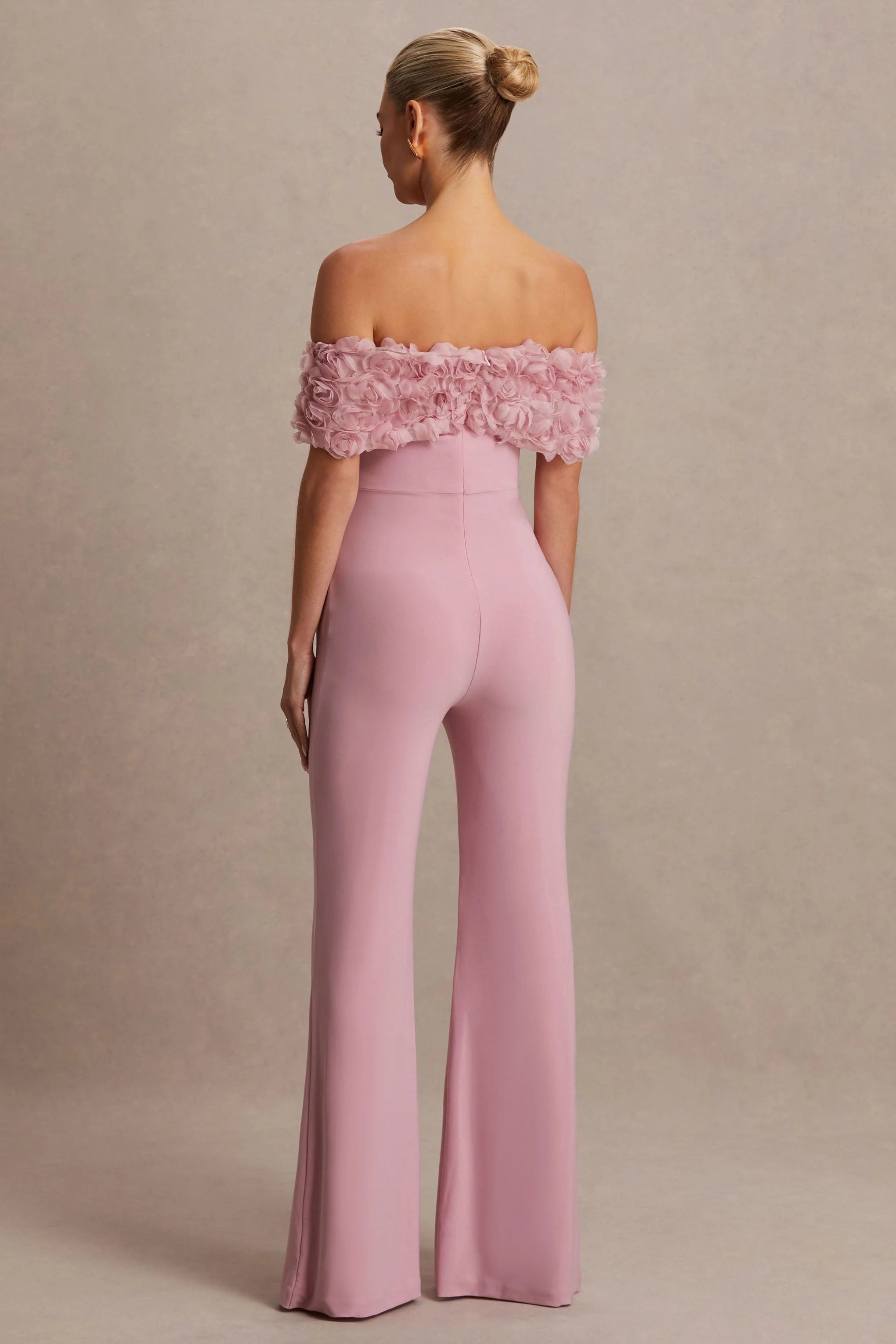 Sallow Pink Floral Bardot Maternity Jumpsuit
