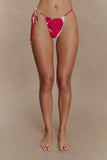 Marquise Bikini Bottom Dragonfruit Deco Fleur Print