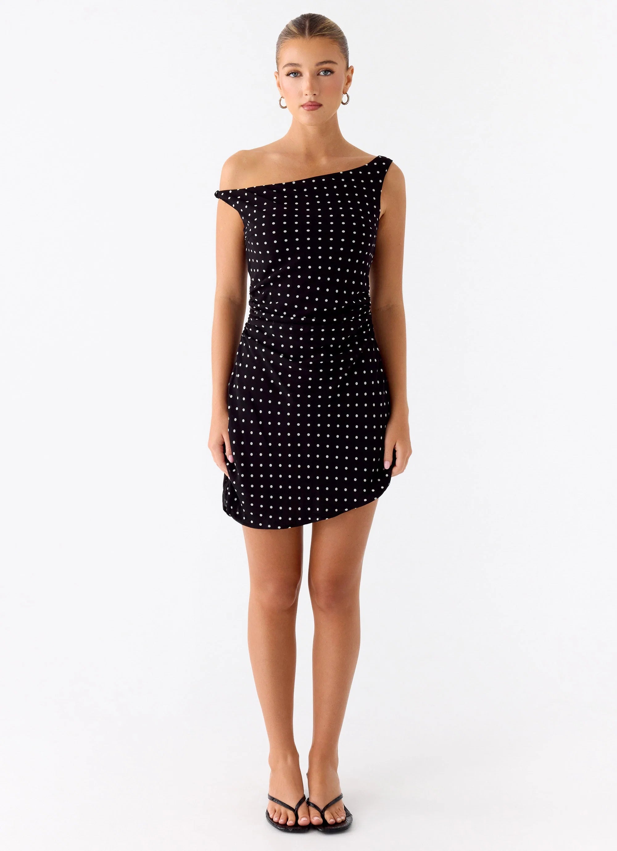Delusional Mini Dress Black Polkadot