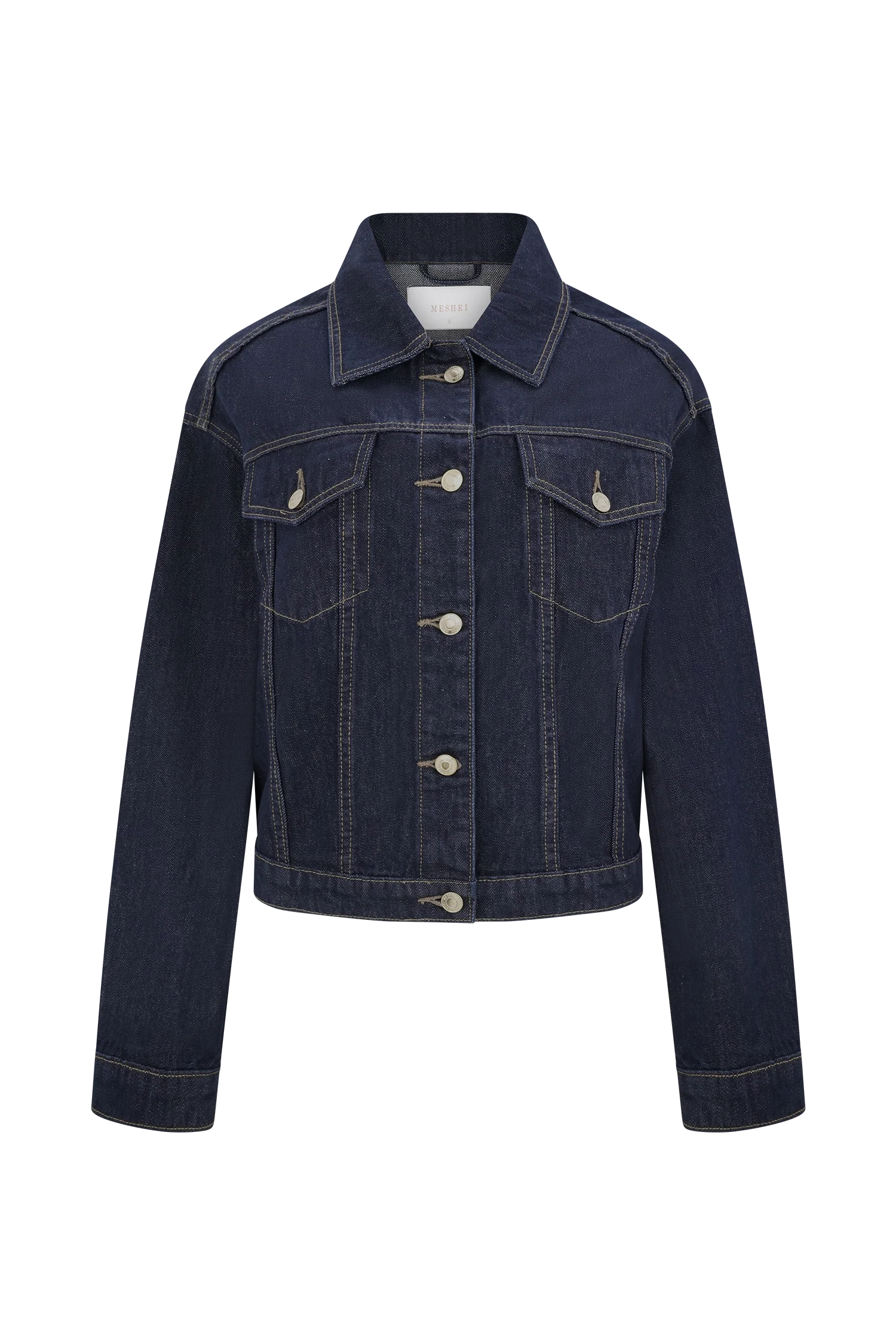 Kirra Cinched Denim Jacket Washed Indigo Blue