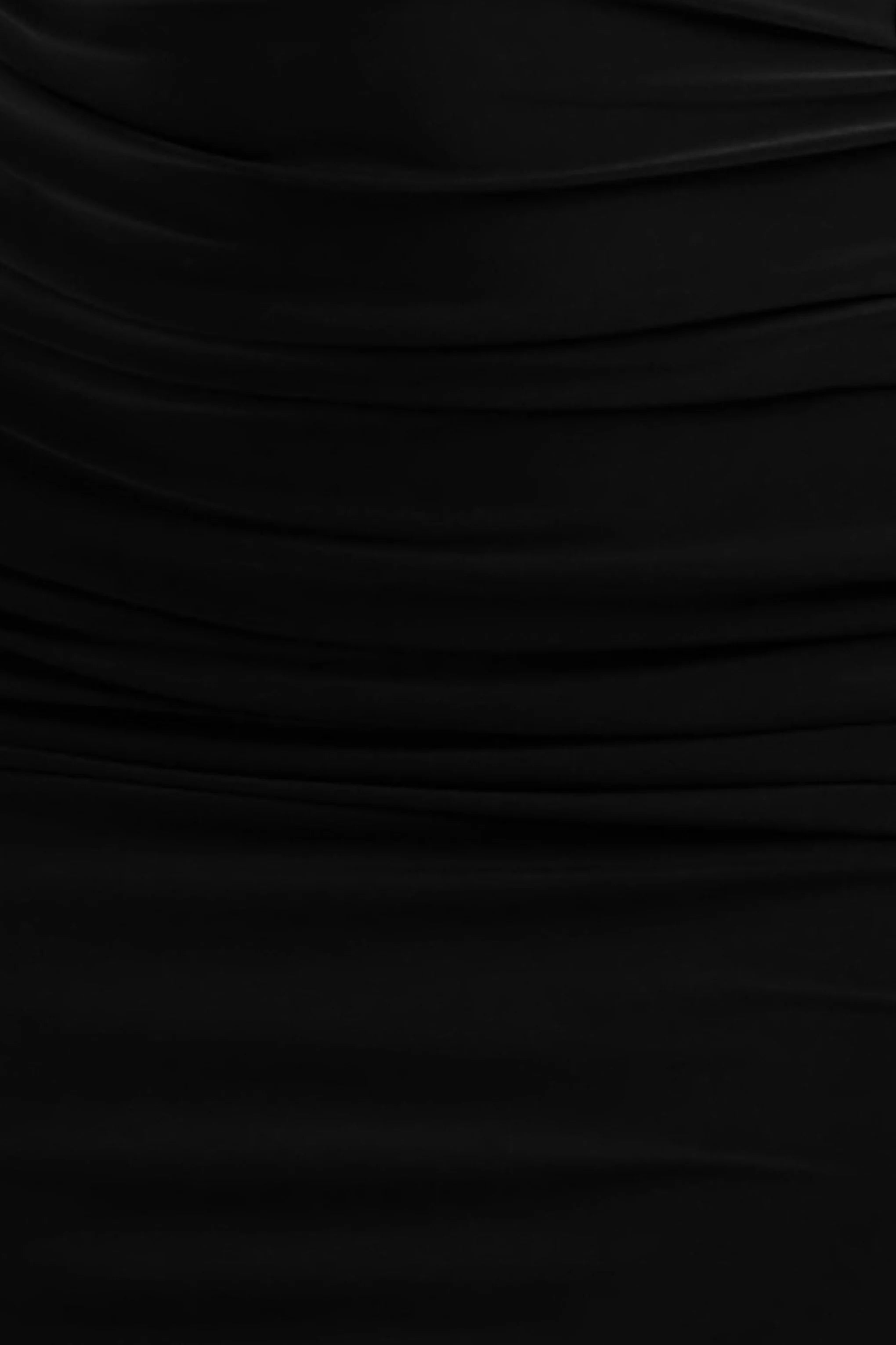 Dalarie Black One Shoulder Gathered Maxi Dress
