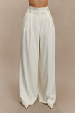Jacqueline Pleated Wide Leg Pants Ivory