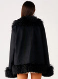 Carmelita Faux Fur Trim Jacket Black