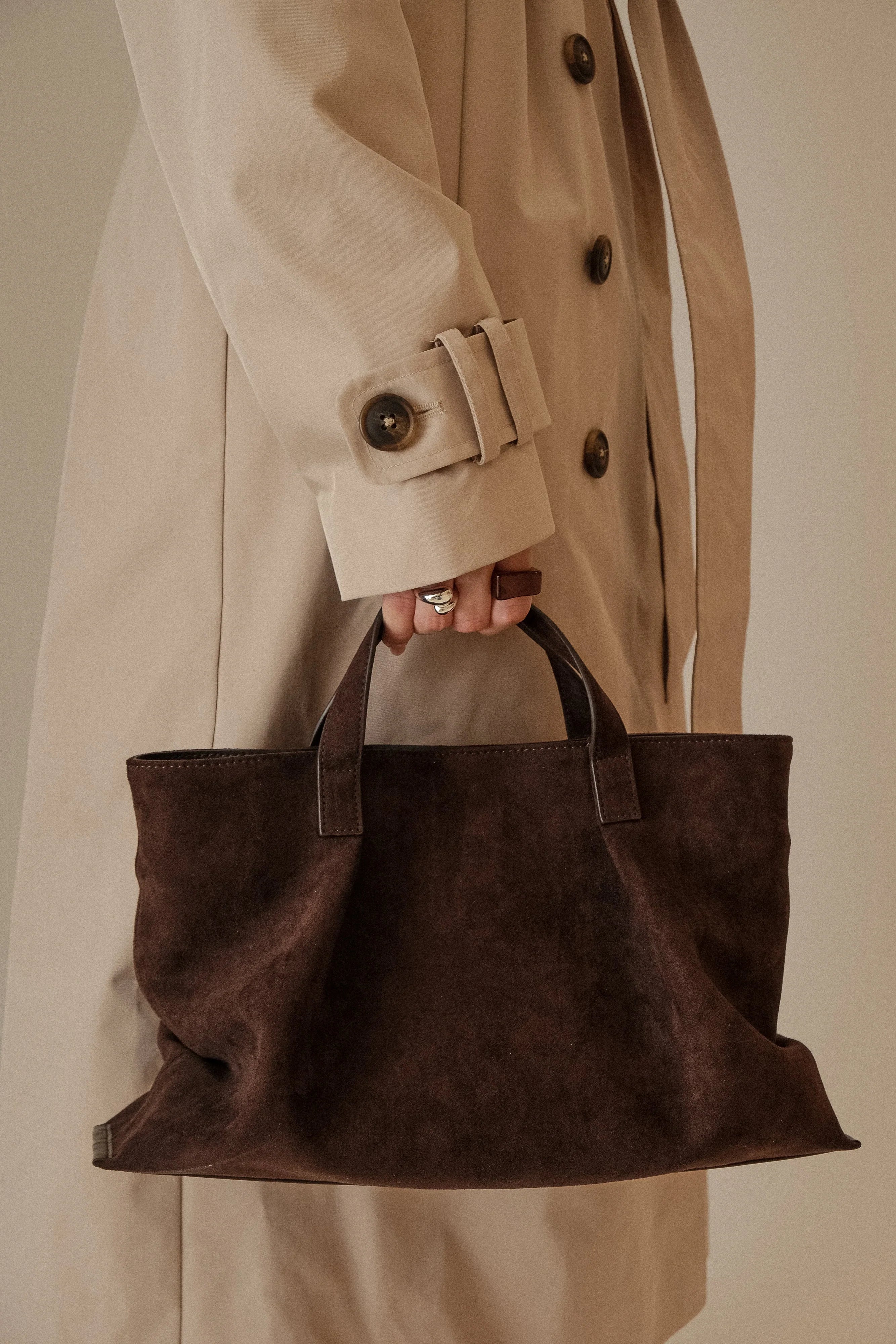 Baylor Faux Suede Bag Chocolate