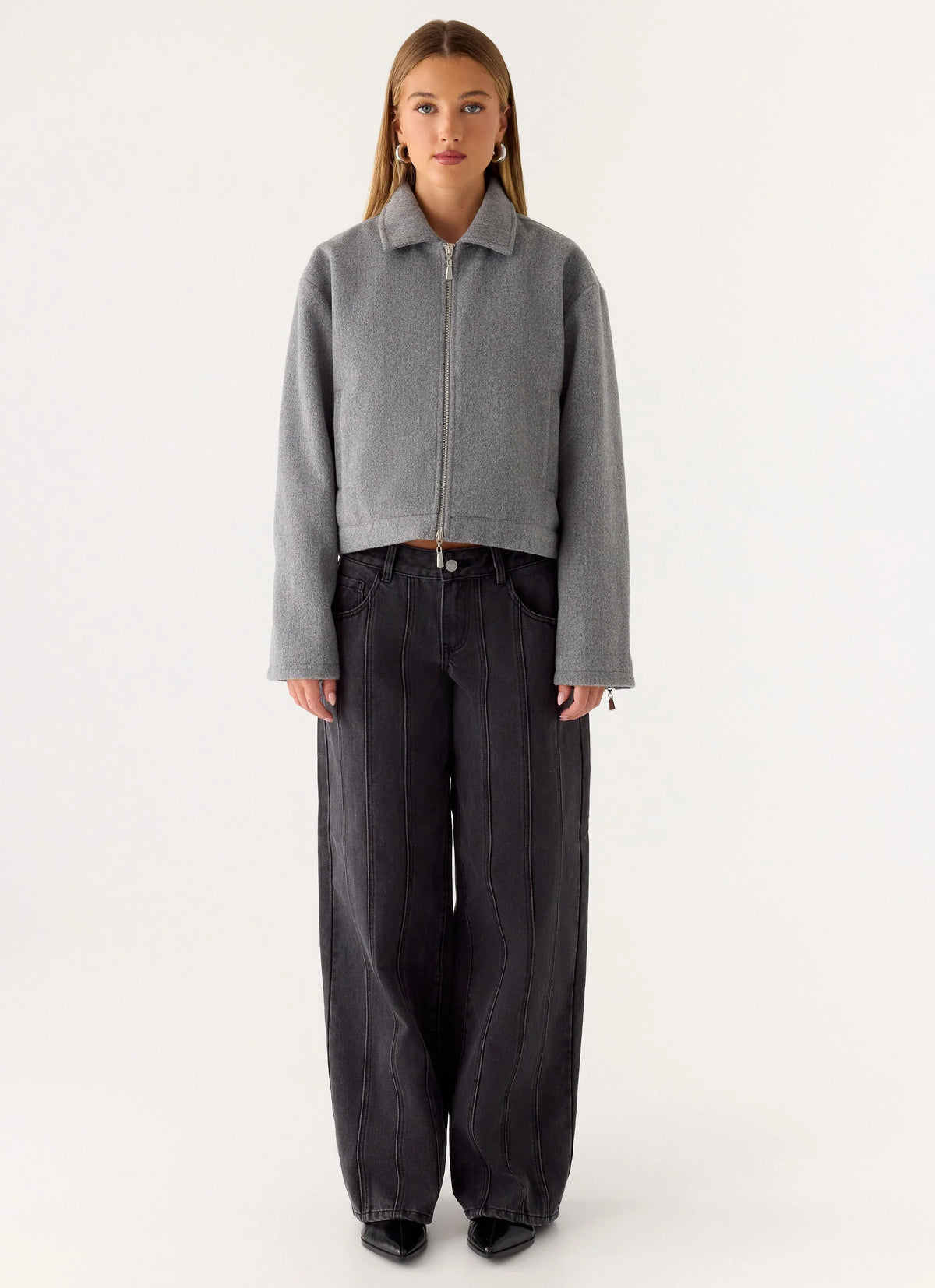 Enzo Faux Wool Jacket Grey