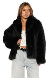 It Girl Black Faux Fur Jacket