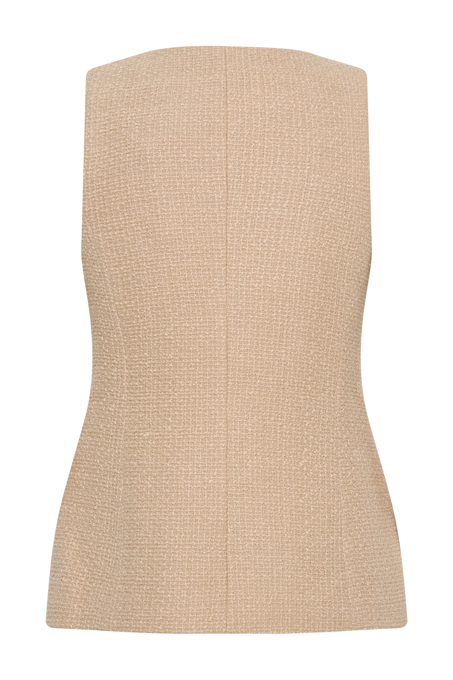 Camilla Boucle Sleeveless Vest Light Taupe