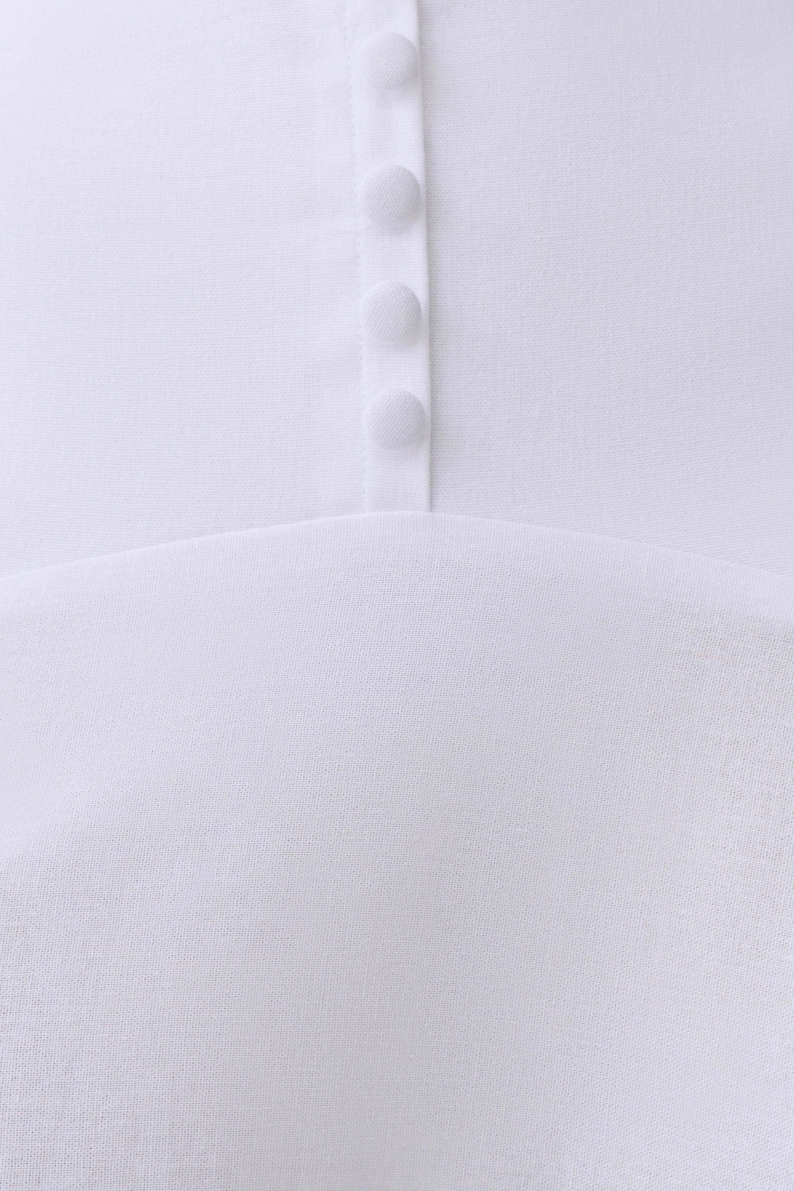 Selma Curved Waist Midi Skirt White