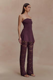 Anette Bandage Knit Strapless Top Chocolate