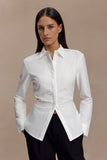 Millie Tie Back Cotton Shirt White