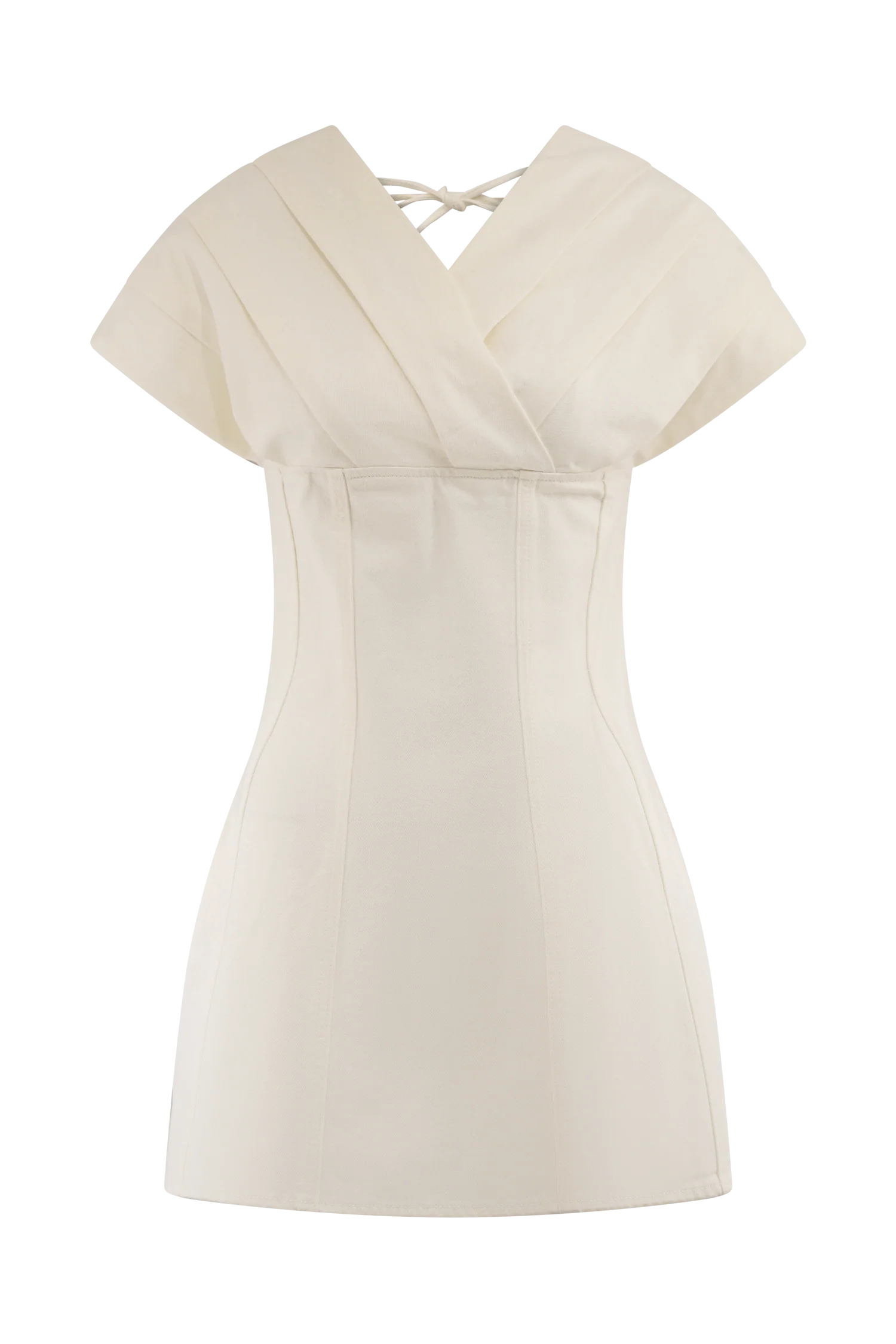 Pascale Off Shoulder Denim Mini Dress White