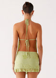 Savoir Beaded Halter Top Mint