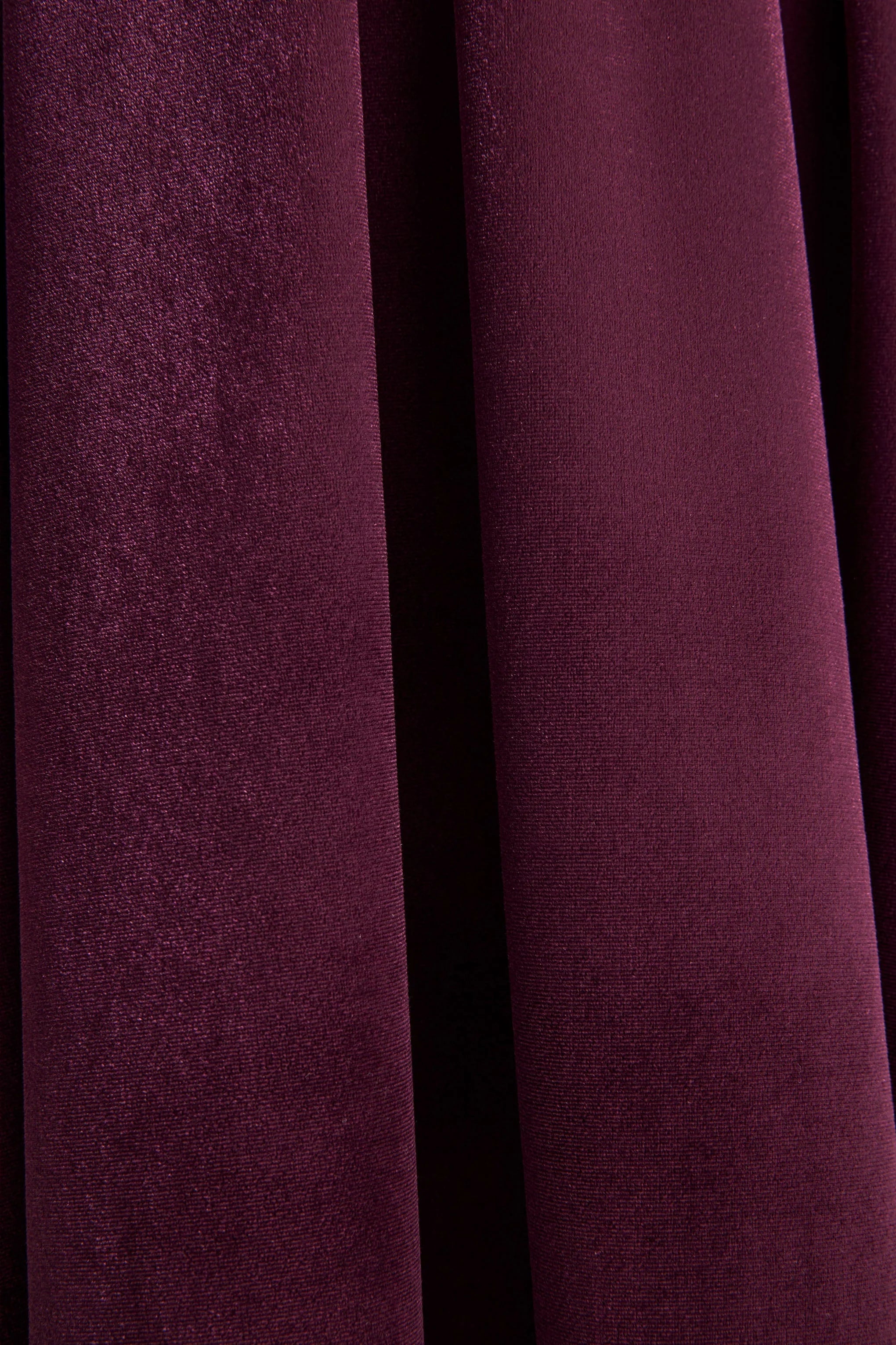 Seraphic Burgundy Velvet Puff Sleeve Midi Dress