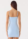Hypnosis Mini Dress - Blue Mocha Dot