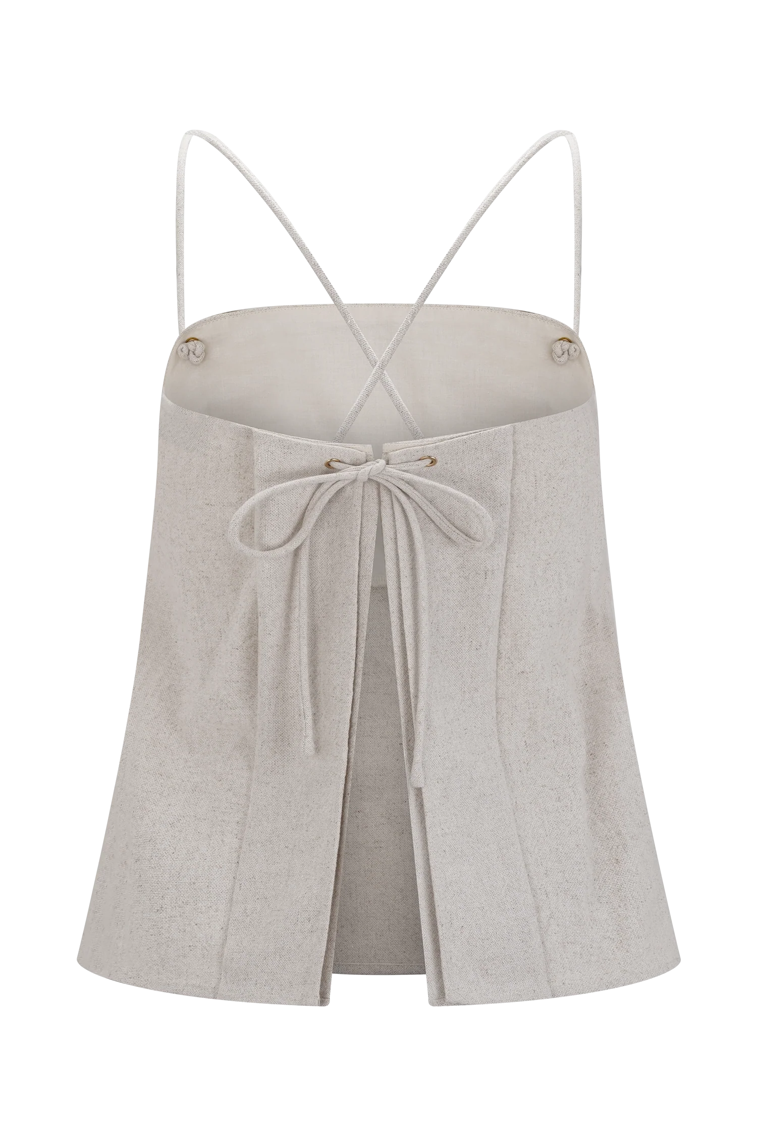 Casey Linen Corded Embroidered Linen Top Natural