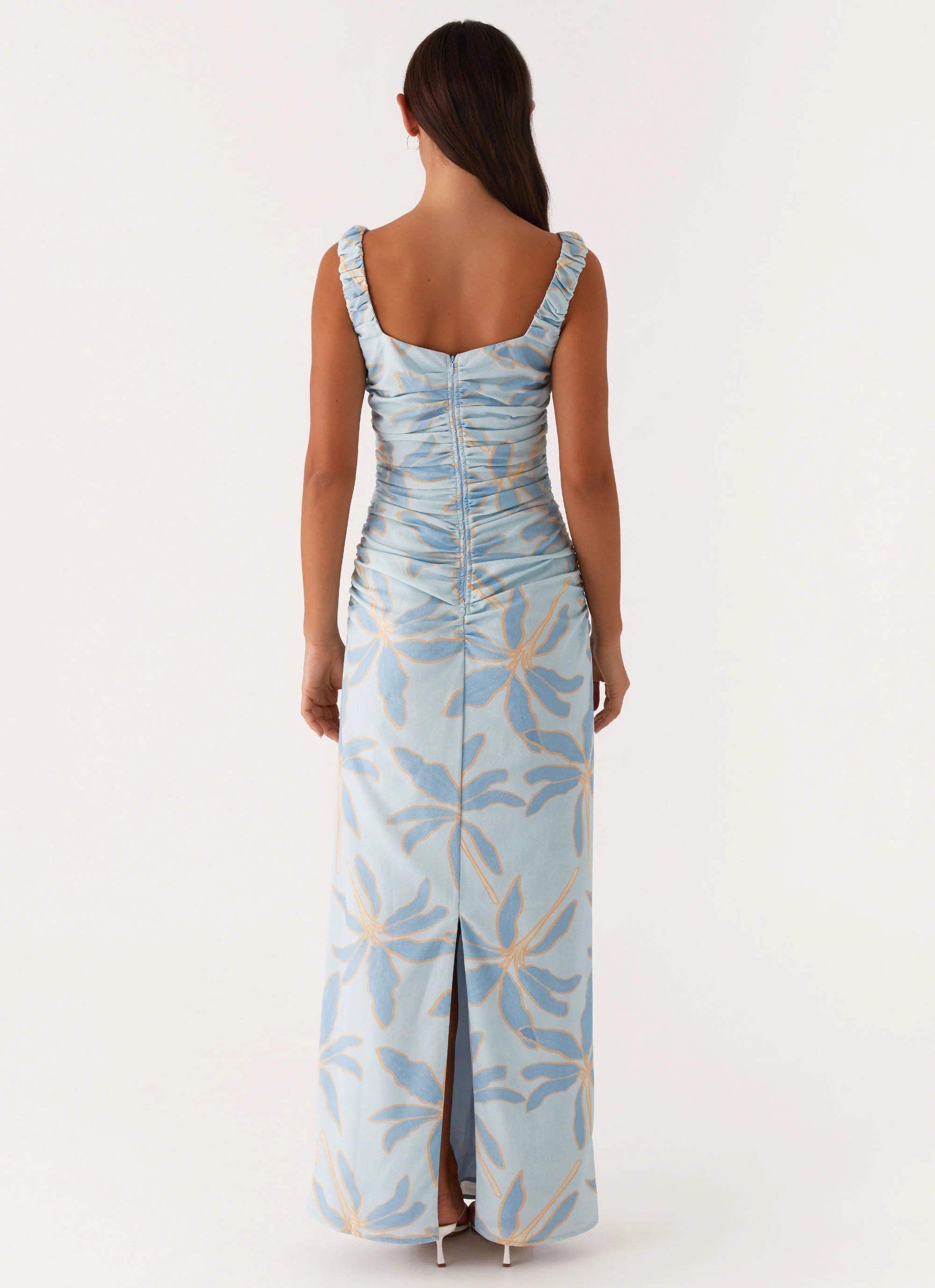 Cosmic Love Ruched Maxi Dress Opulent Blue