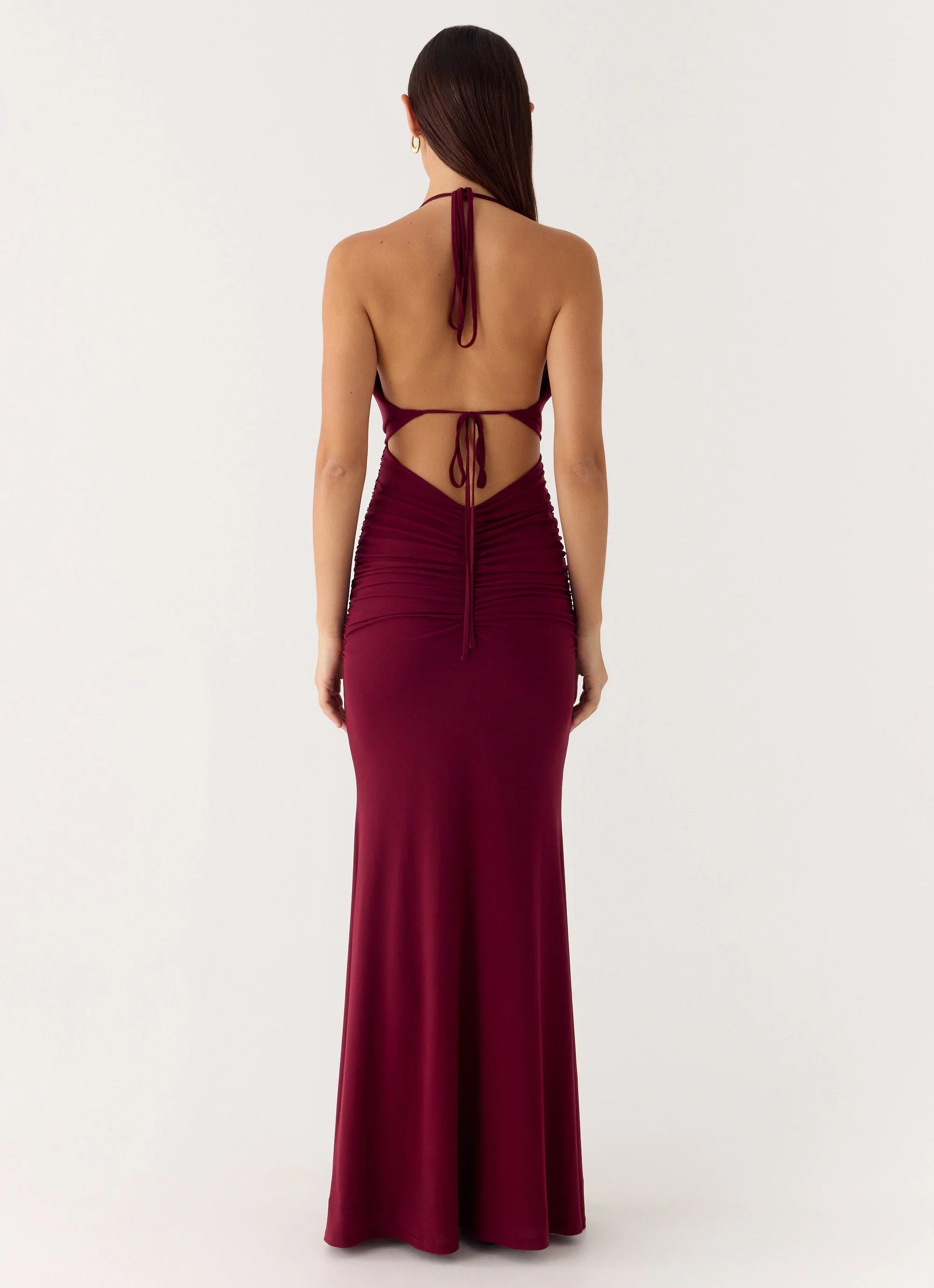 Eyes Closed Maxi Dress Dark Cherry