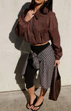 Bobbi Chocolate Collar Bomber Jacket