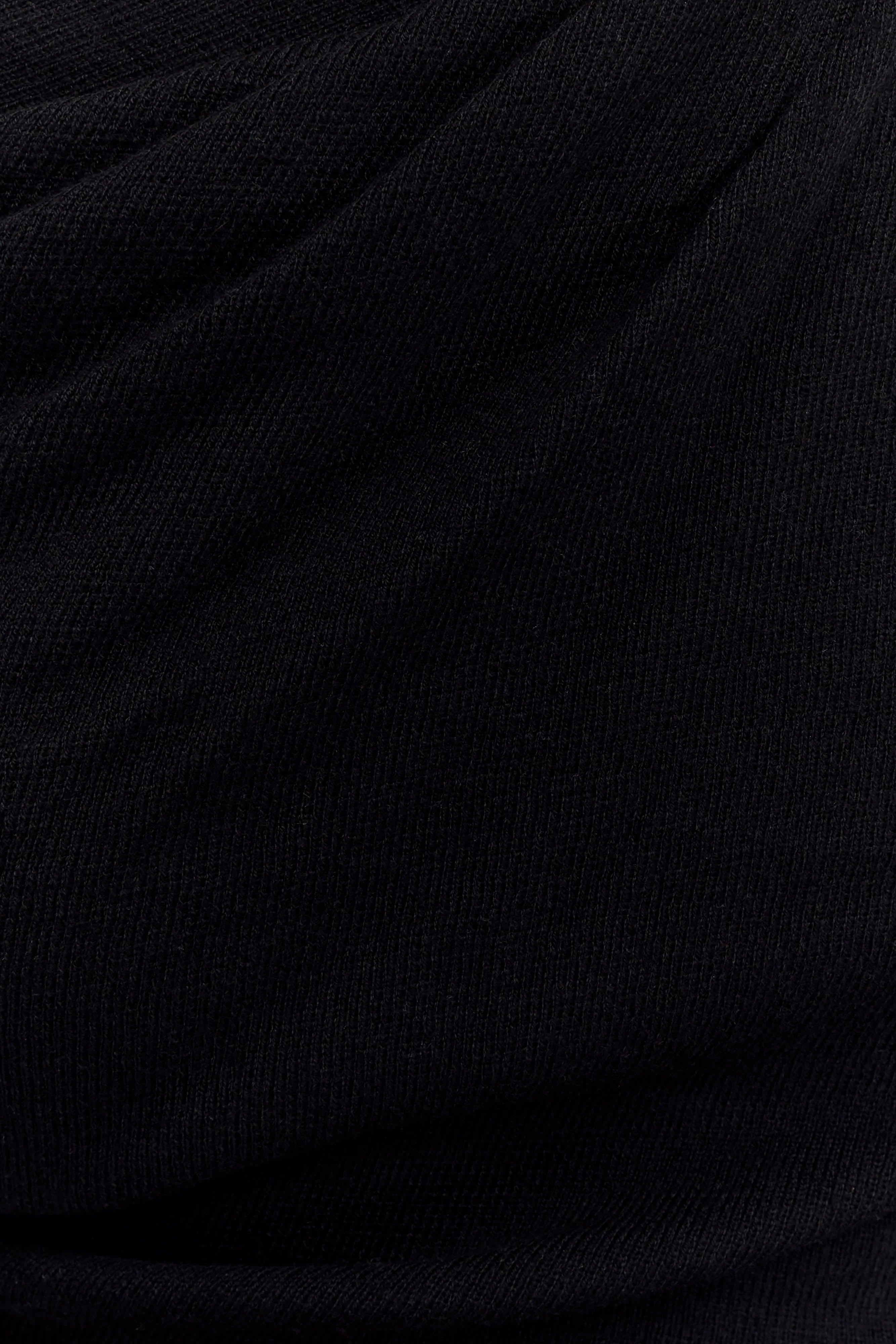 Culver Draped Twist Knit Top Black