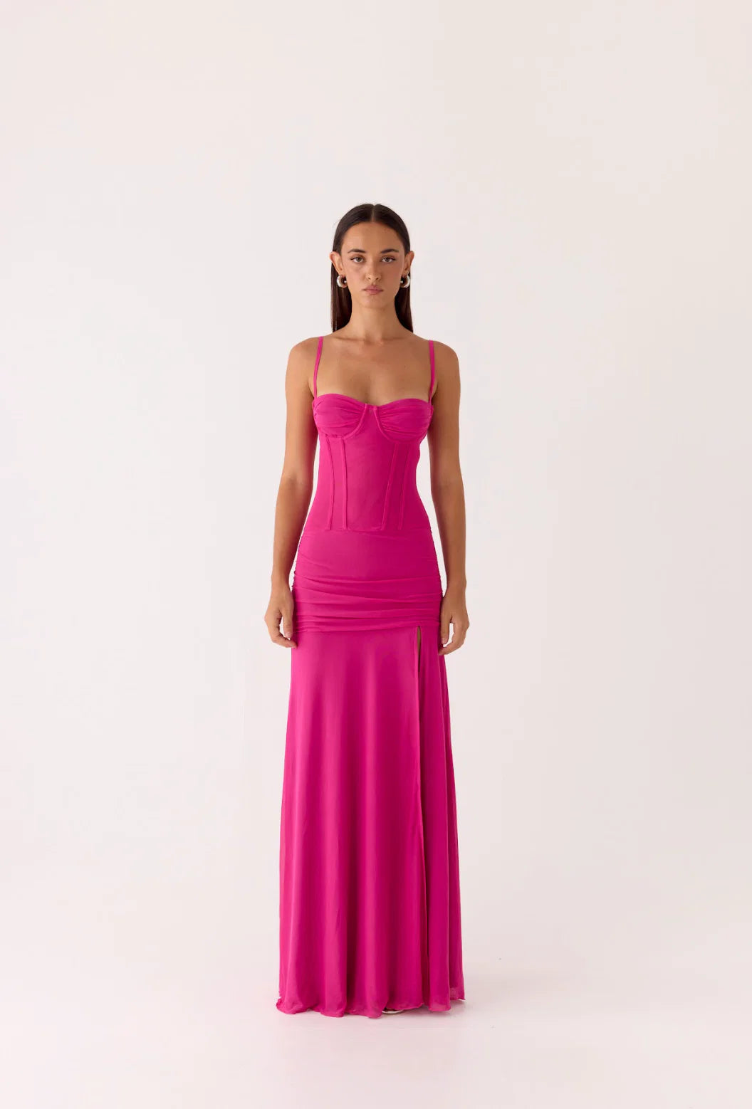 Viene Corset Maxi Dress - Fuchsia