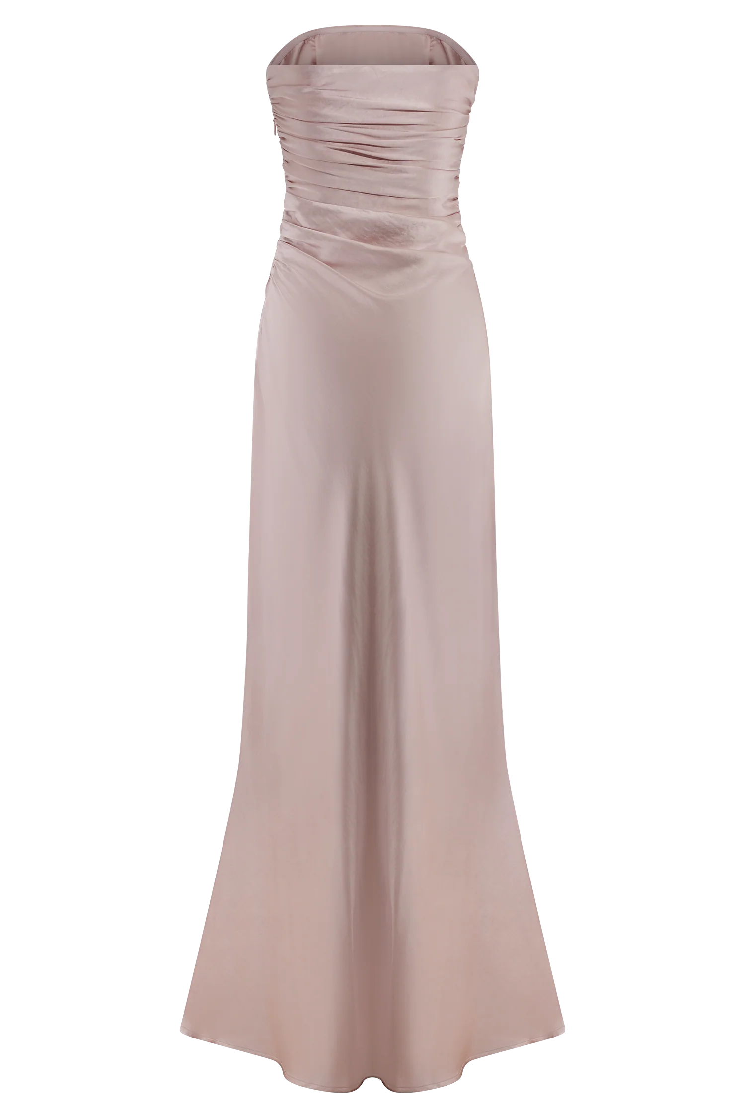 Cedar Strapless Satin Maxi Dress Soft Pink