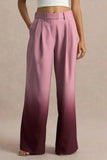 Safia Cherry Ombre Satin Wide Leg Trousers