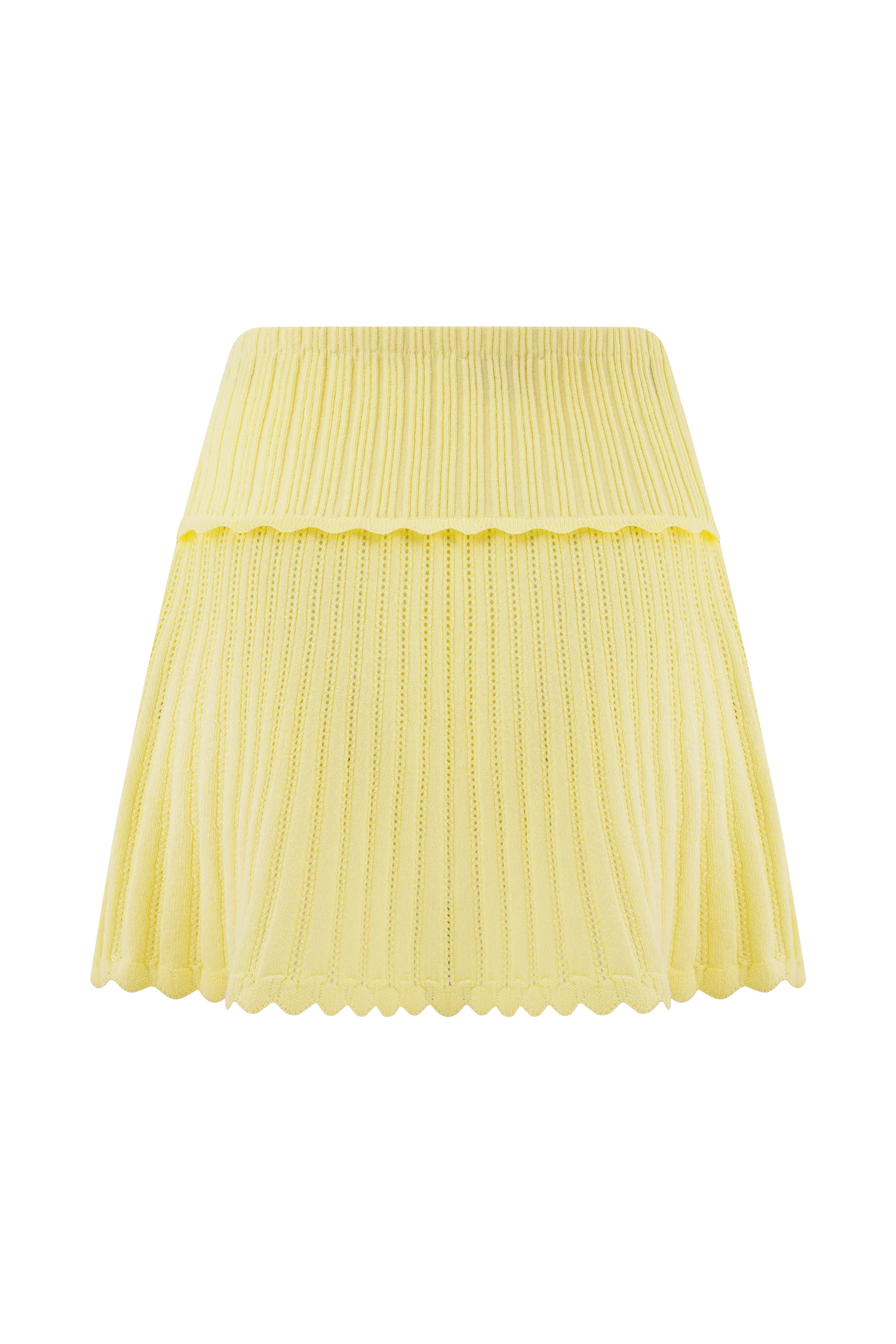 Indy Pointelle Knit Mini Skirt Lemon