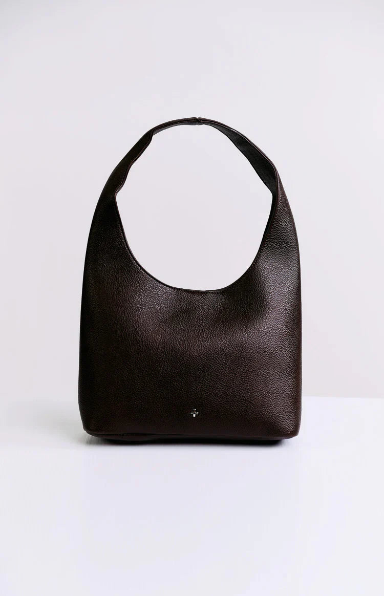 Peta Jain Jenni Chocolate Pebbled Studded PU Bag
