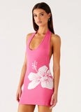 Aloha Knit Mini Dress Pink