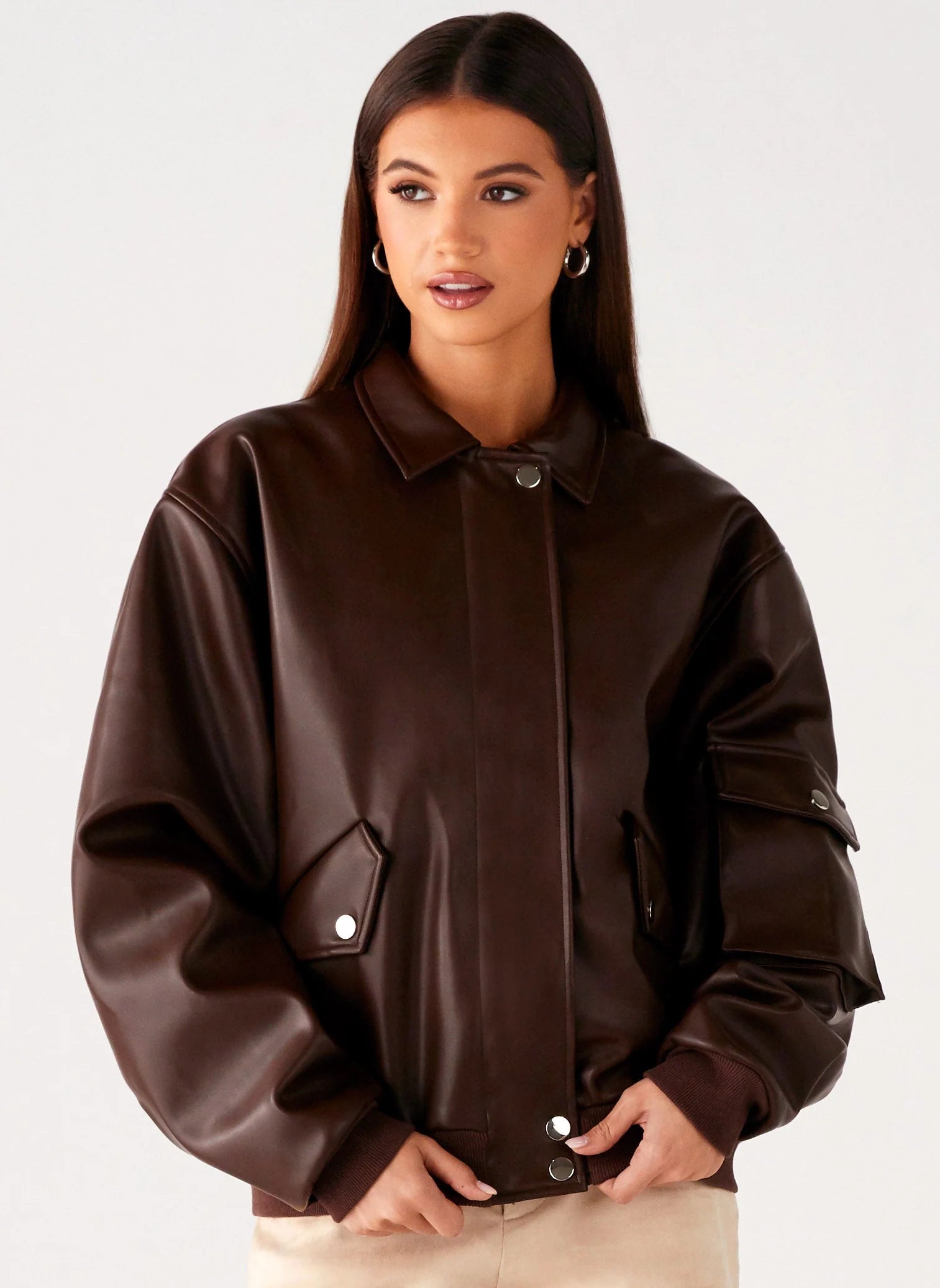 Indara Bomber Jacket Chocolate