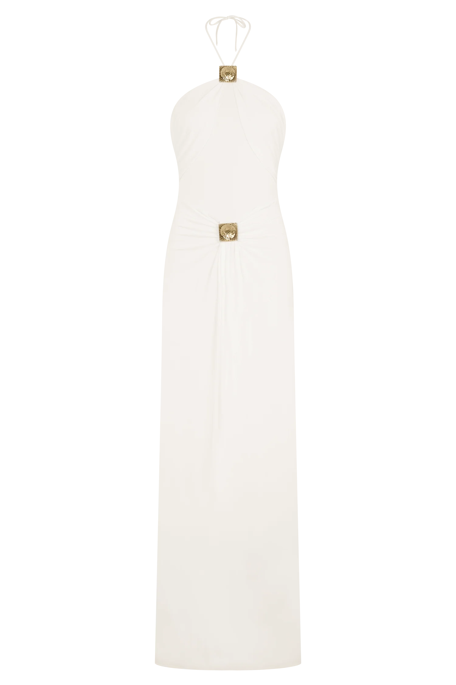 Quincy Halter Maxi Dress With Hardware Ivory