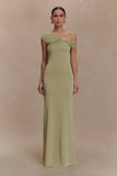 Ashford Asymmetrical Slinky Maxi Dress Sage