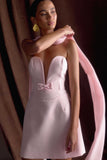 Orellia Strapless Suiting Mini Dress Soft Pink