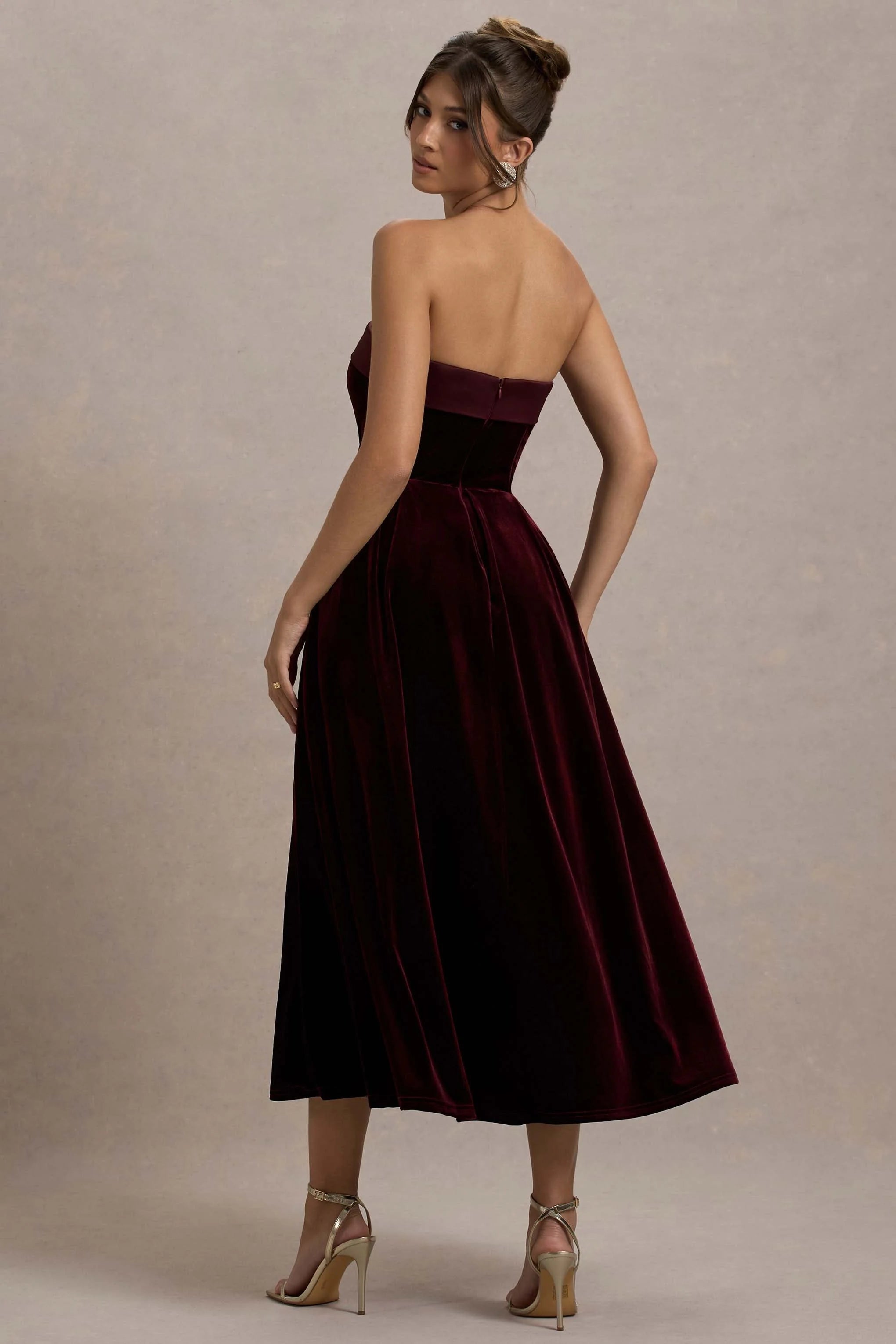 Delray Port Velvet Bandeau Midi Dress