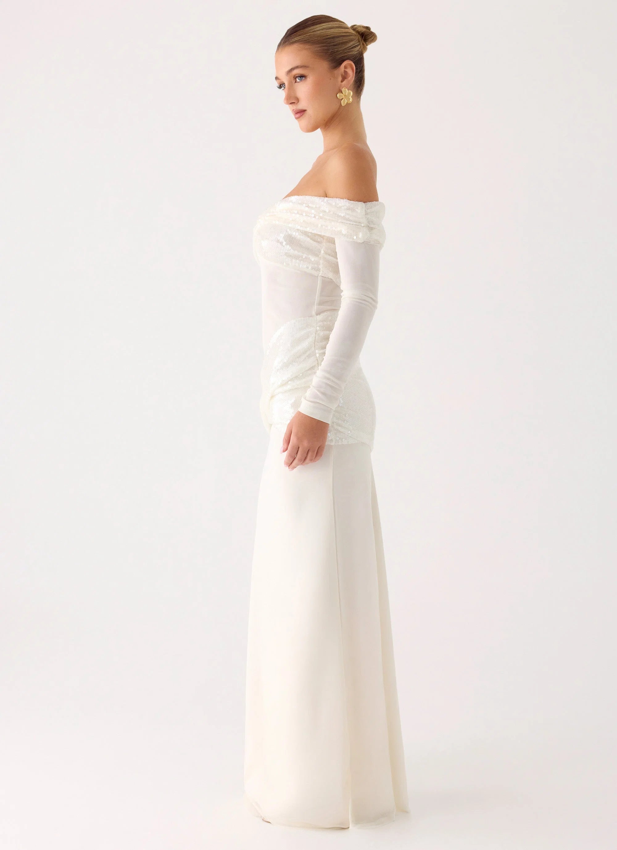 Over To You Sequin Maxi Dress White