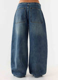 Seethal Low Rise Washed Denim Jeans - Mid Wash Blue