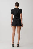 Anne Satin Mini Short Black