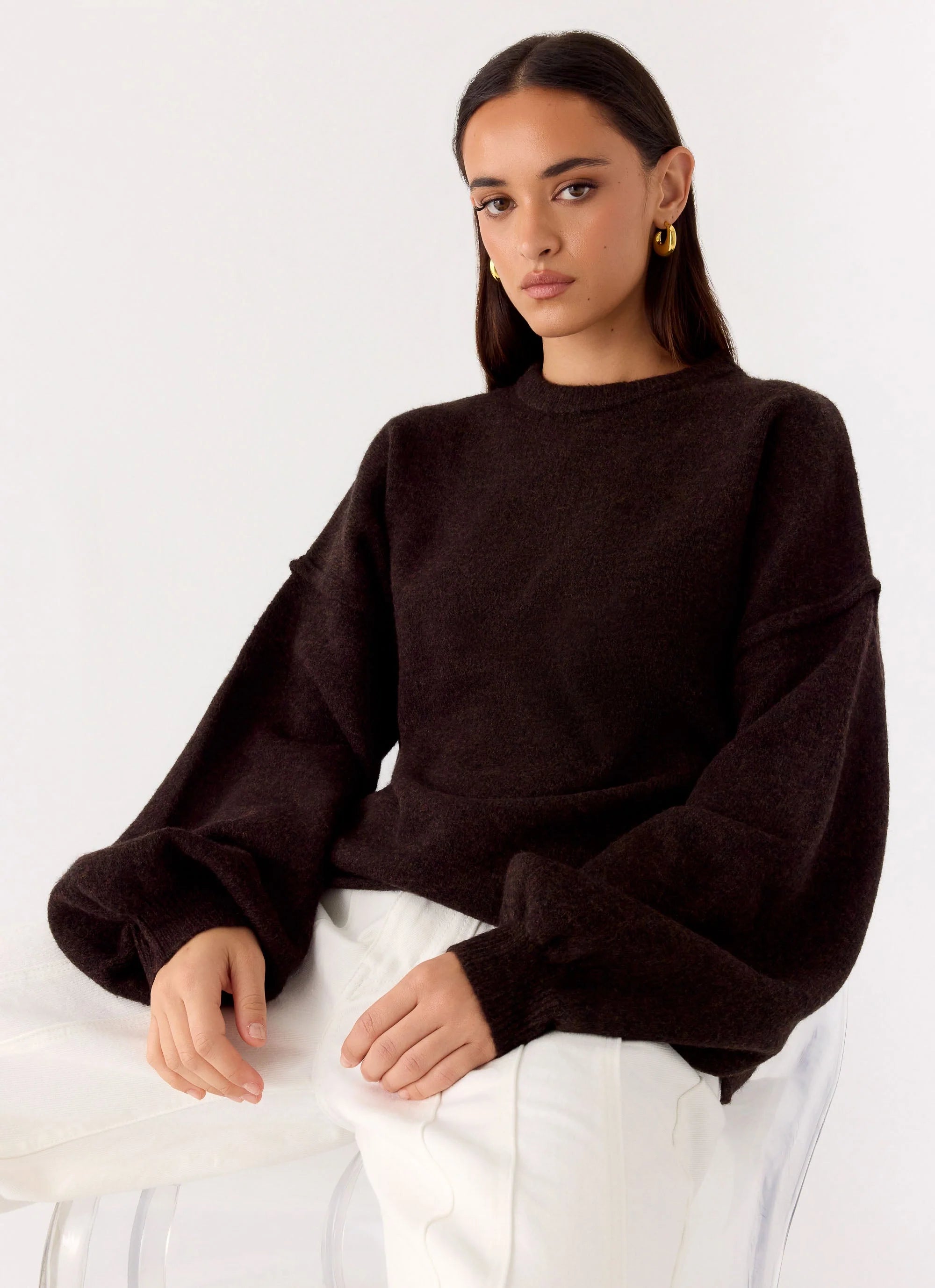 Jack Oversized Knit Sweater Chocolate