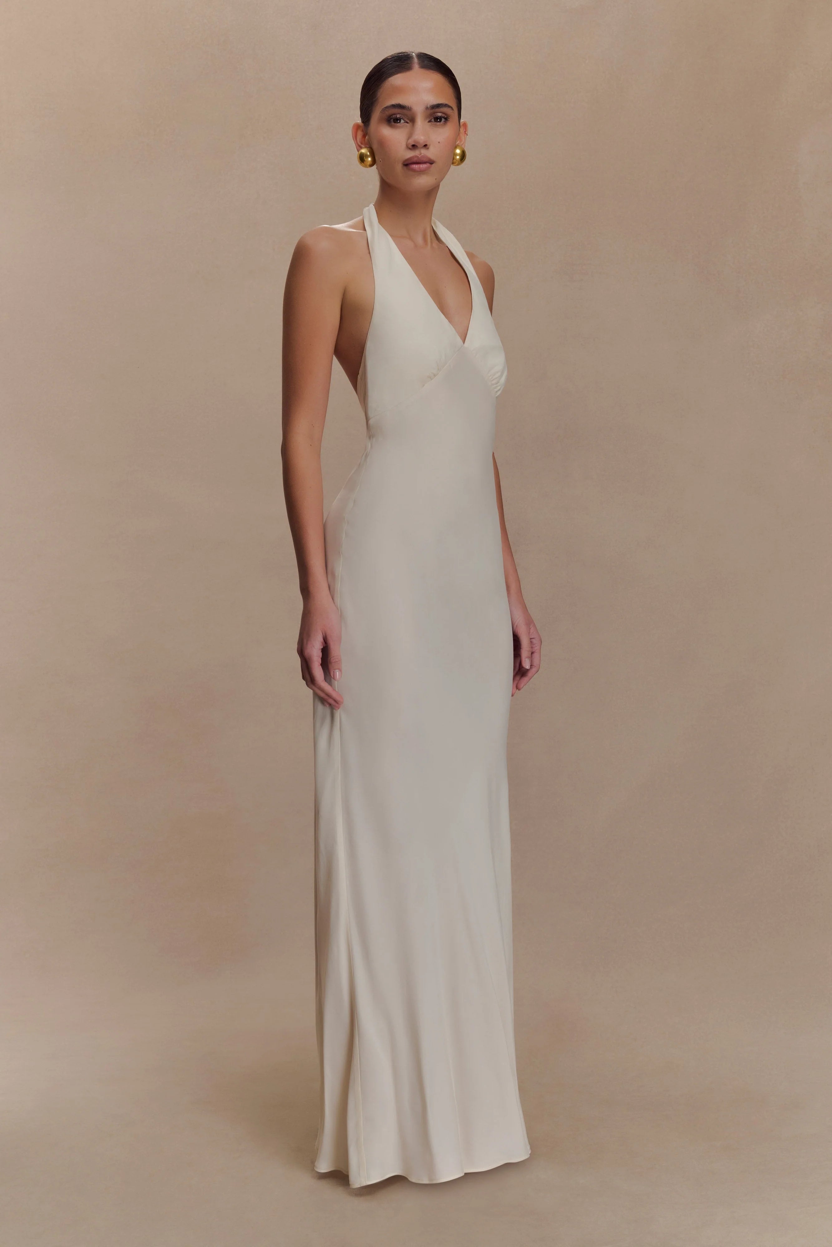 Louisiana Halter Maxi Dress Ivory