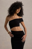 Milos Black One Shoulder Cut Out Maxi Dress With Split