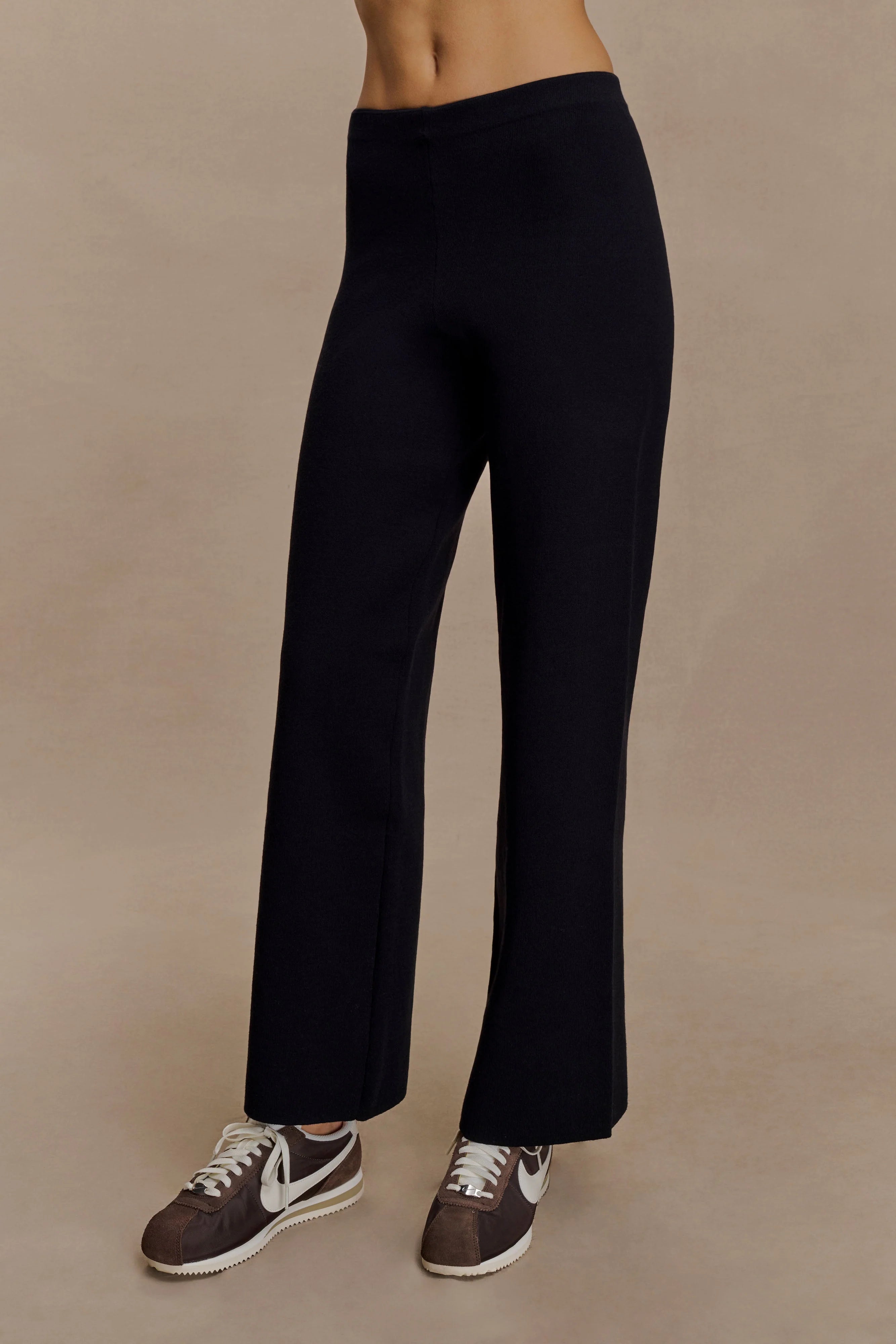 Kerrymae Straight Leg Knit Pants Black
