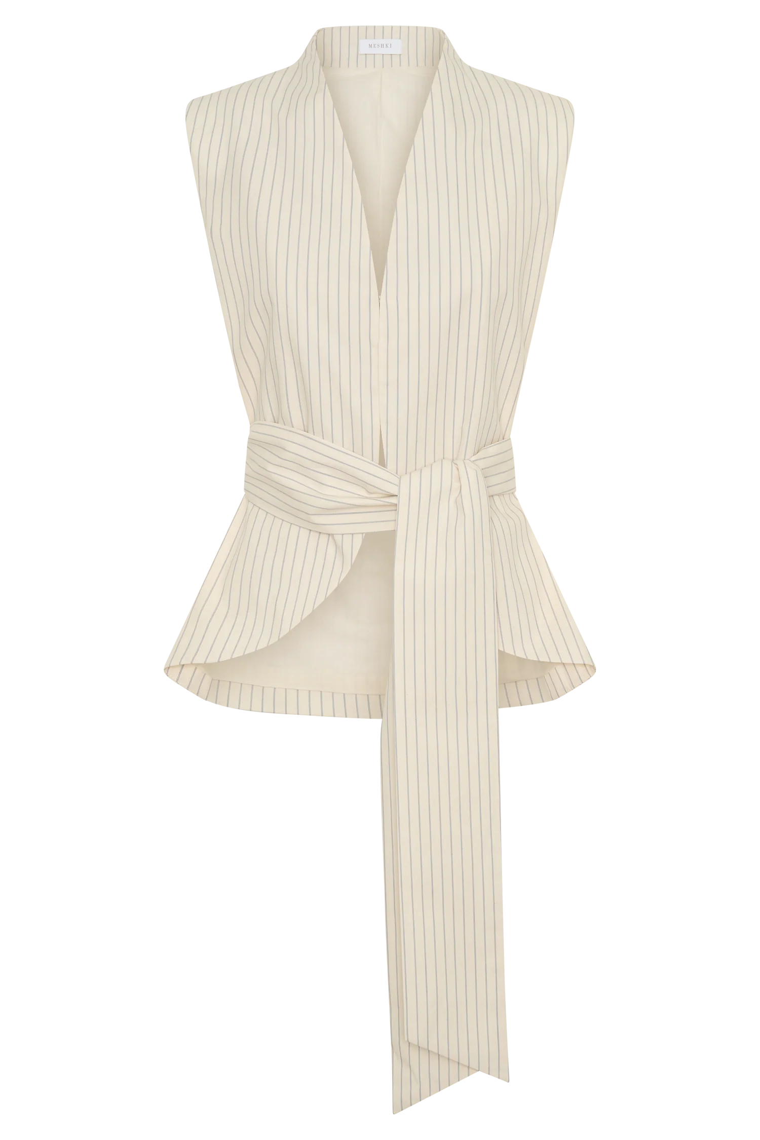 Alina Waist Tie Sleeveless Top Stripe