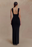 Jaylen Bandage Knit Maxi Dress Black