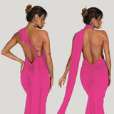 Women Sexy Backless Dress Bodycon Sleeveless Open Back Maxi Dress Formal Cocktail Wedding Guest