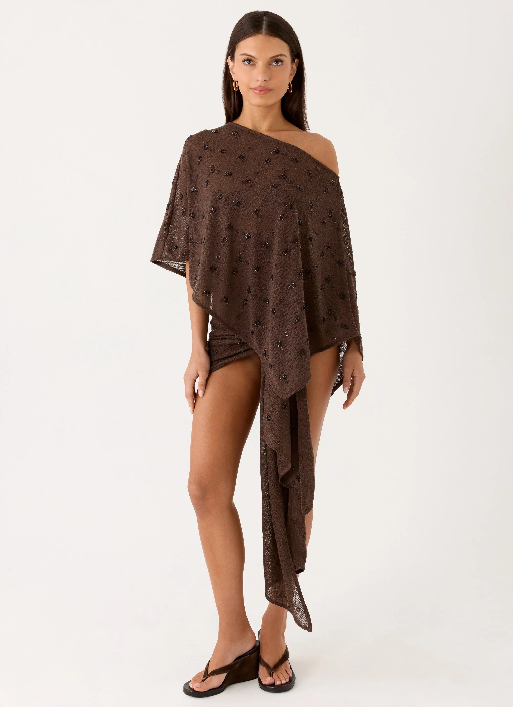 Deia Beaded Sarong Chocolate