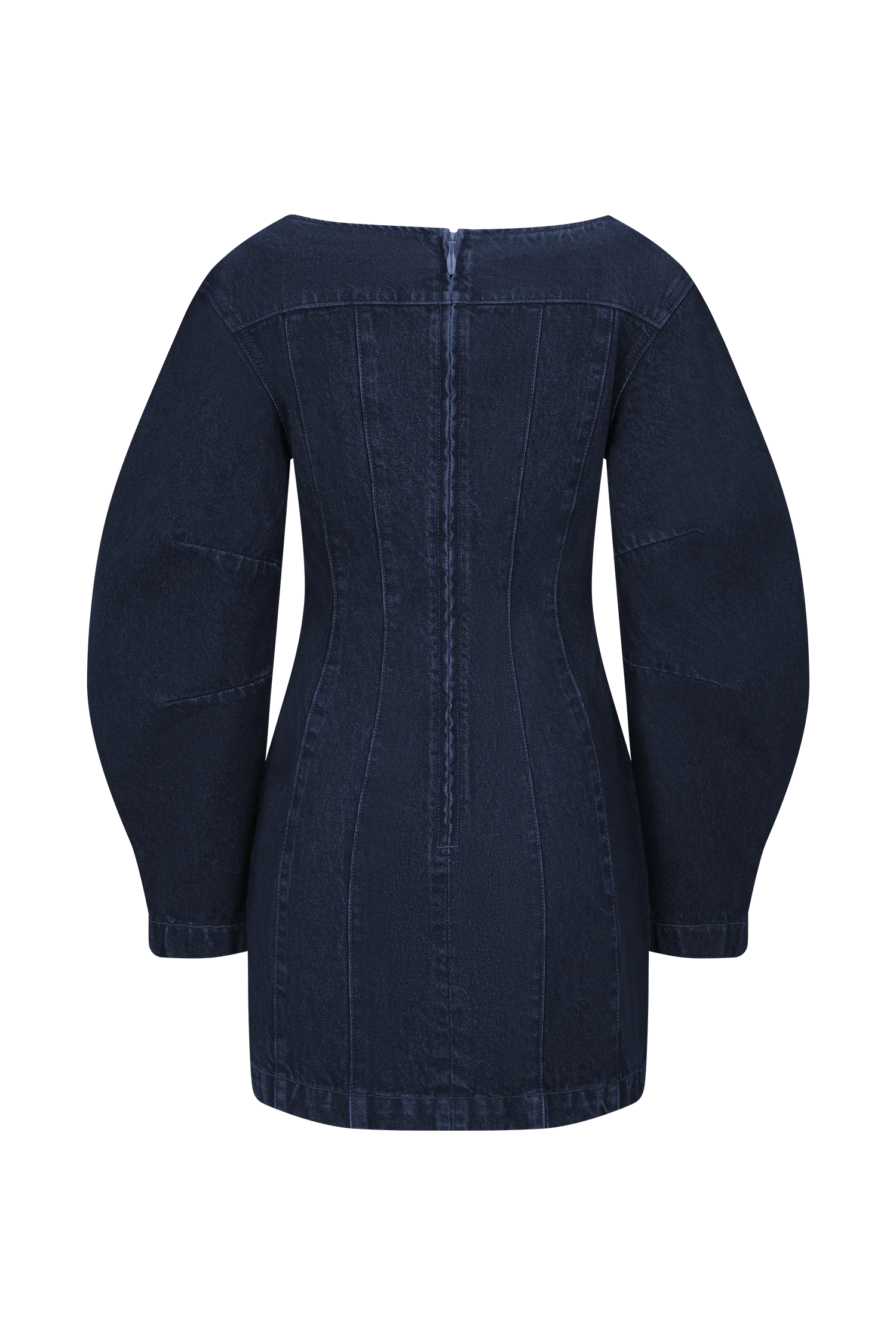Cosmala Denim Long Sleeve Mini Dress Indigo Blue