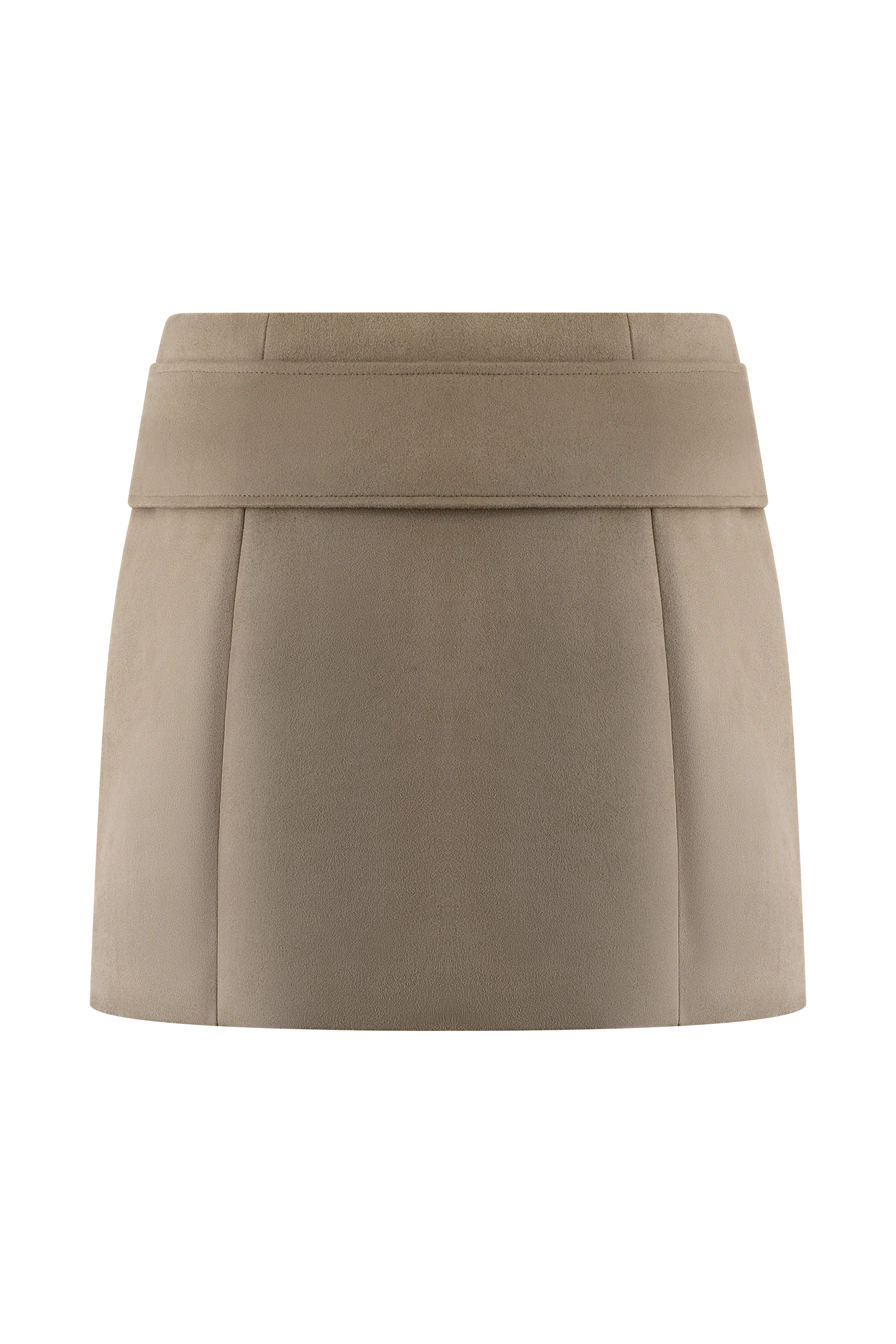 Hayes Faux Suede Belted Mini Skirt Sand