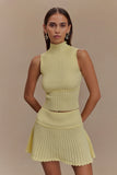 Indy Pointelle Knit Top Lemon
