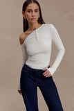 Maelle Off Shoulder Long Sleeve Top Ivory